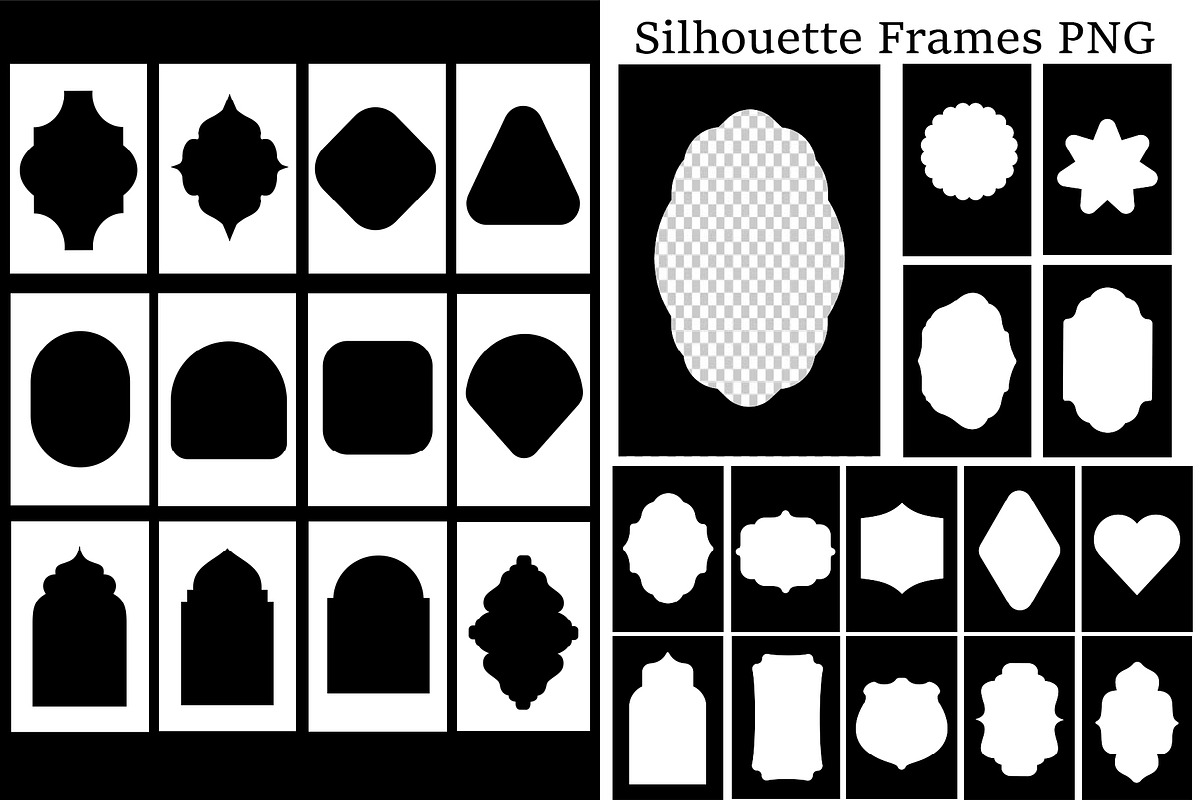 Silhouette Frames PNG Photo Overlays, a Background Graphic by Chipshpow Graphics (Photo 2 of 10)