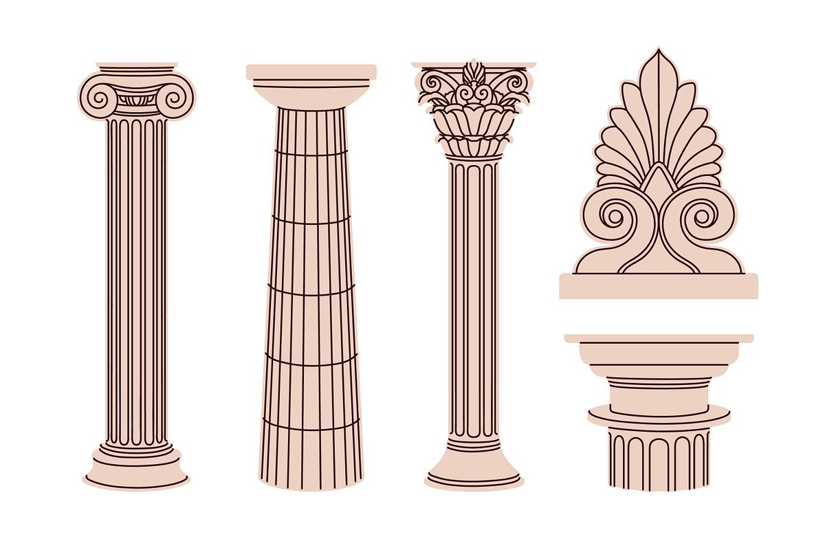 Greek antique architecture, columns, an Object Illustration by Good Studio (Photo 3 of 5)