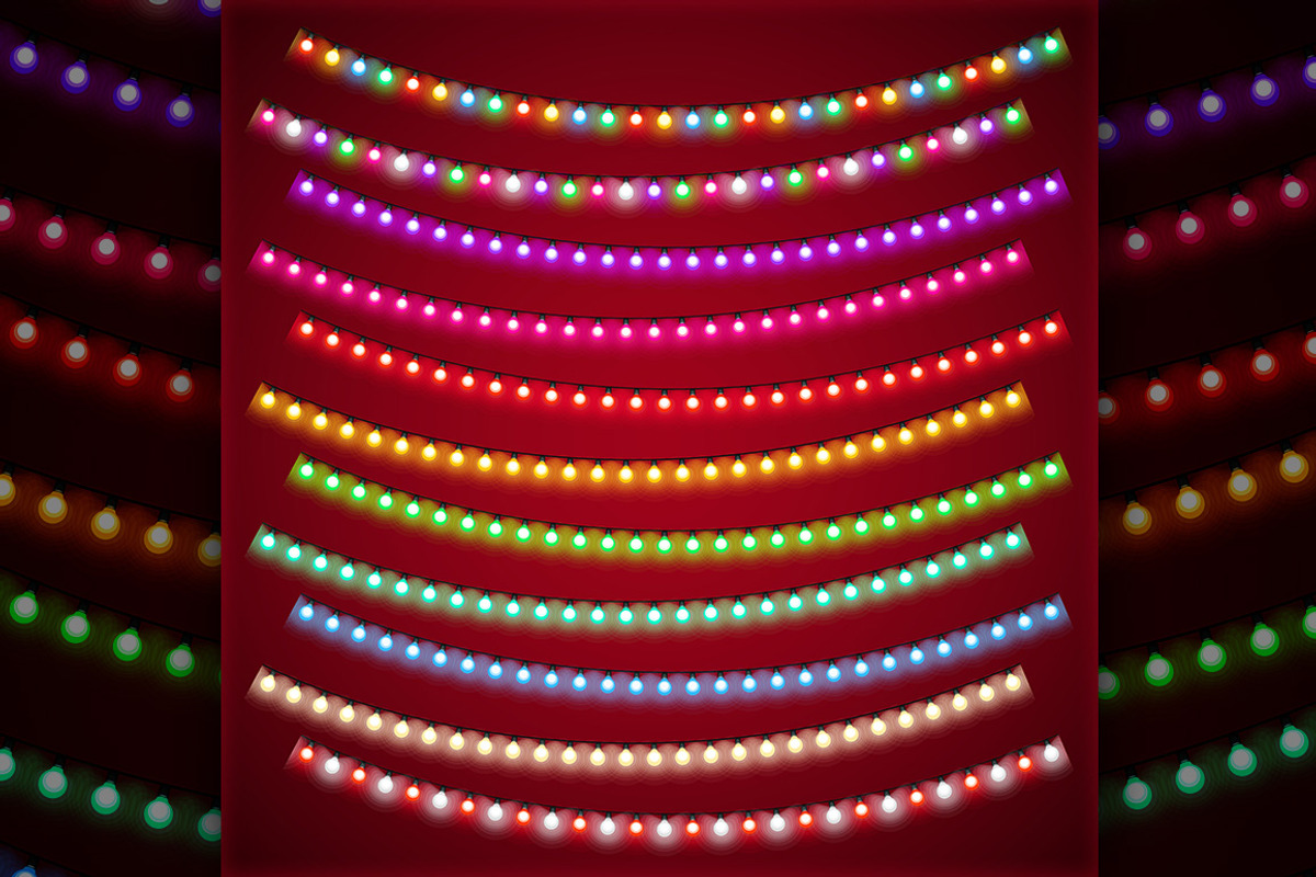 Christmas Lights Decorations Set, a Decorative Illustration by Voysla's Shop (Photo 9 of 12)