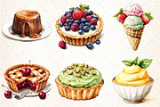 Watercolor Sweet Flavours Clipart, an Illustration by DreamCafeArt (Thumbnail 2 of 7)