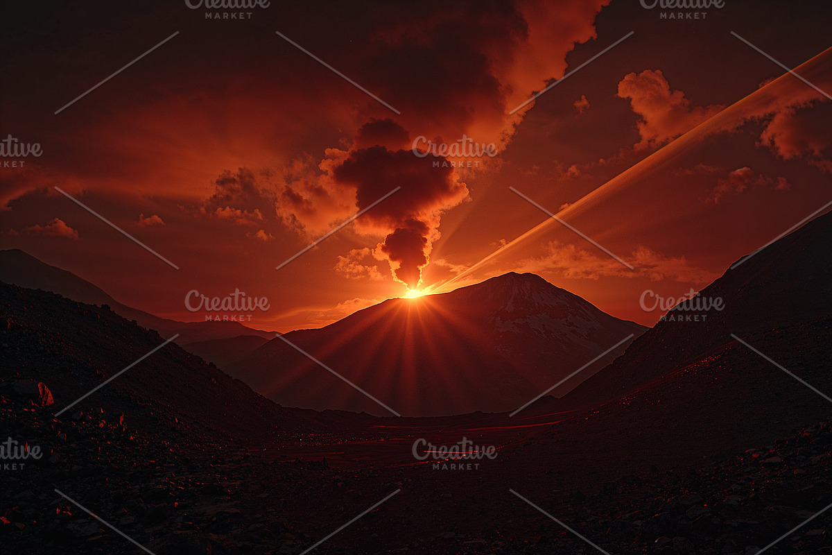 Erupting volcano, an Illustration by wavebreak