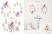 Watercolor Octopus Life Cycle Set, an Education Illustration by MayaNavits (Thumbnail 4 of 7)