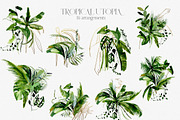 Tropical Greenery Watercolor Clipart, an Illustration by whiteheartdesign (Thumbnail 2 of 22)
