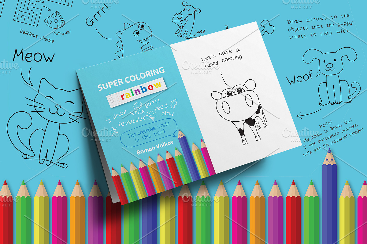 Super Coloring Rainbow Book for Kids, an Animal Illustration by dacascas (Photo 1 of 7)