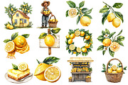 Lemon Farm Watercolor Clipart, an Illustration by Designworld (Thumbnail 2 of 6)