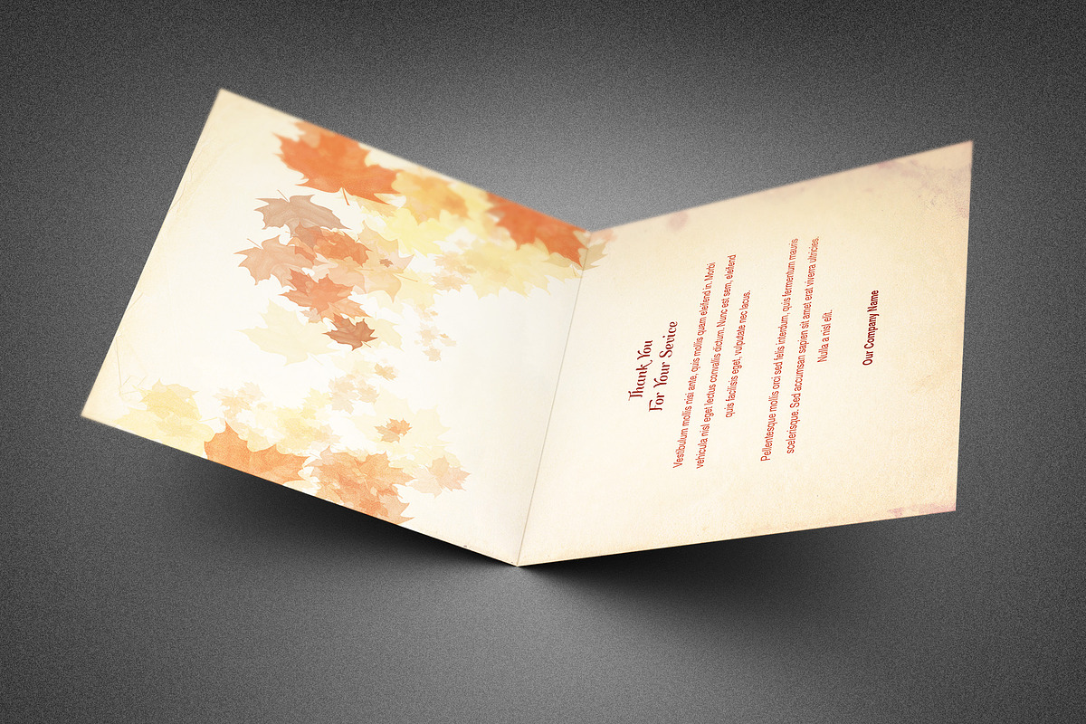Fall and Harvest Thank You Card, a Card Template by loswl