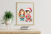 Watercolor Christmas Kids Clipart, an Illustration by Libby Wishes (Thumbnail 3 of 7)