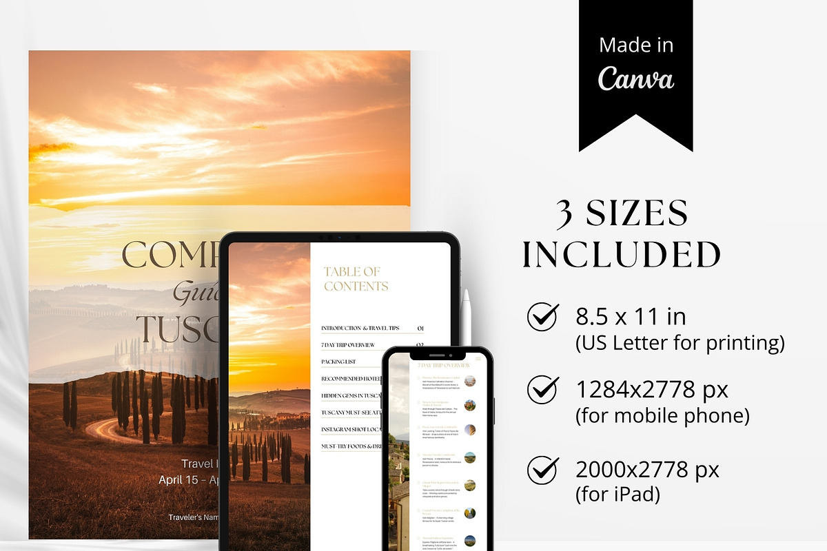 Tuscany Travel Itinerary Template, a Magazine Template by Pulsecolor (Photo 2 of 9)