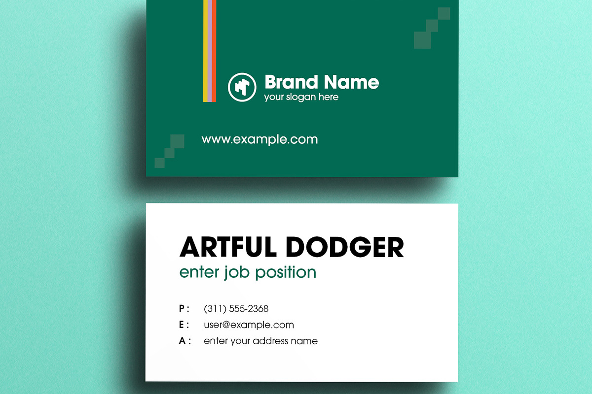 Modern Green Business Card Template, a Business Card Template by MightyDesign (Photo 3 of 6)