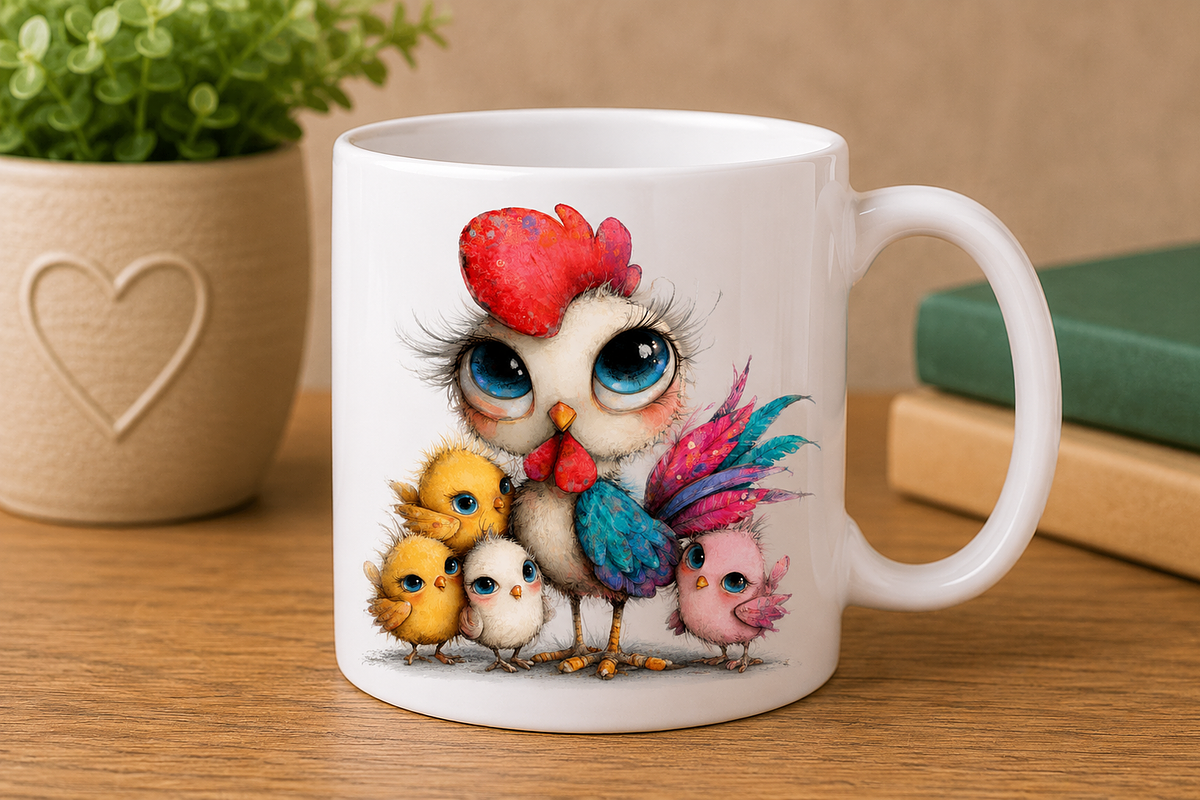 Farm Chicken Mama Baby Clipart, a Seasonal Illustration by CreationArt (Photo 3 of 7)