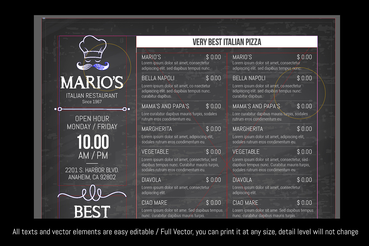 Pizzeria Restaurant Menu Template, a Stationery Template by Pingebat (Photo 3 of 3)