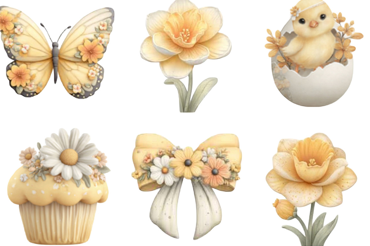 Whimsical Yellow Spring Clipart, an Illustration by Designking (Photo 4 of 5)