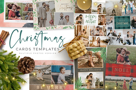 Christmas Card Multiple Photos, a Card Template by 7th Avenue Designs