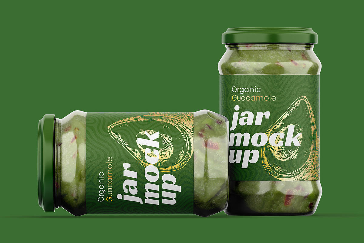 Guacamole Jar Mockup, a Packaging Mockup by Dev.Rawat21 (Photo 3 of 4)