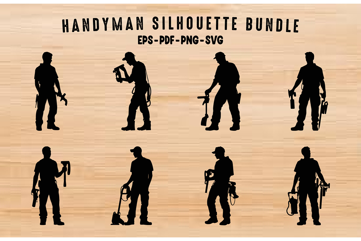 Handyman Silhouette Vector art Set, a Person Illustration by Gfx Expert Team (Photo 1 of 3)