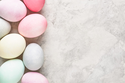 Easter background, pastel eggs, a Holiday Photo by OlliUlli