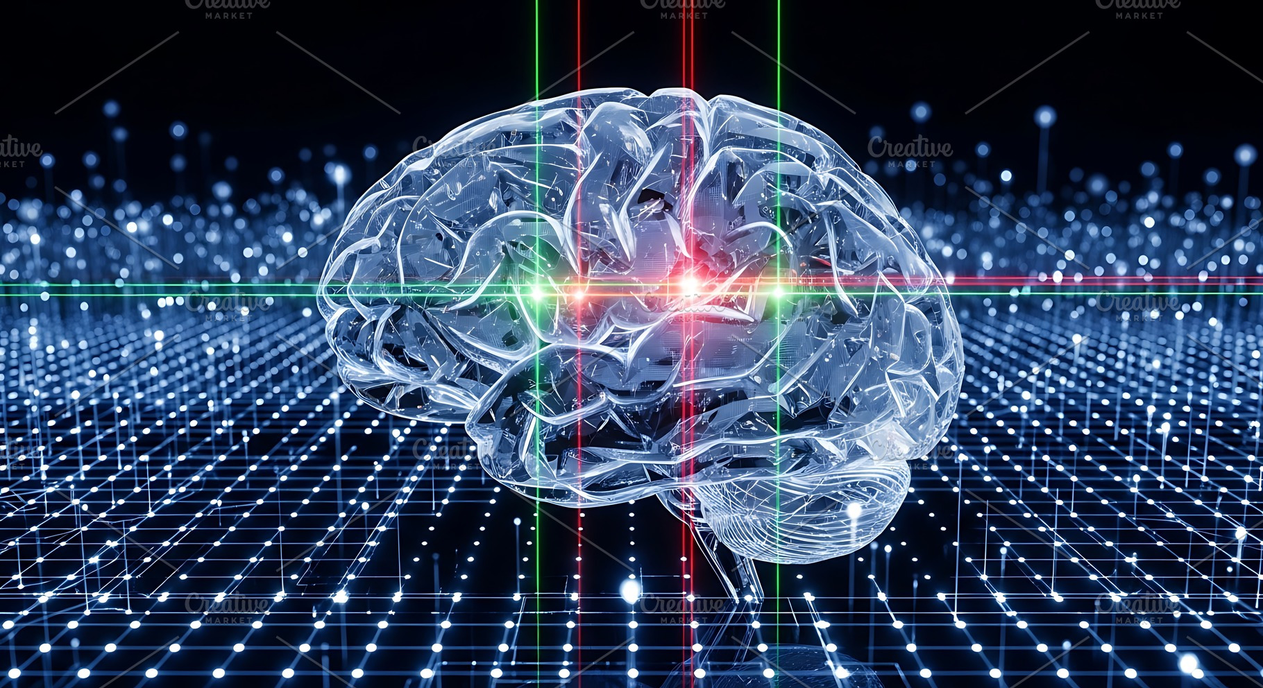 Digital AI Brain Neural Data Concept, a Technology Photo by Artonix