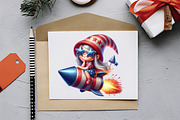 Patriotic Cute Gnome Girl Clipart, an Illustration by RobertsArt (Thumbnail 5 of 7)