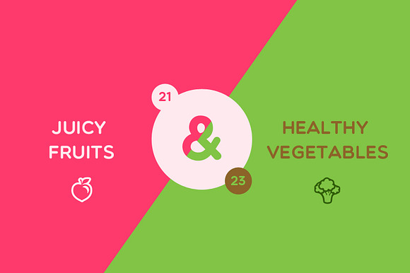 Juicy Fruits Vegetables Icons