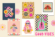 Retro groovy posters - wall art, an Illustration by Sofico (Thumbnail 9 of 13)