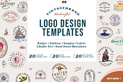 Vintage Branding Logos & Badges, a Branding & Logo Template by Happy Monday Creative (Thumbnail 1 of 6)
