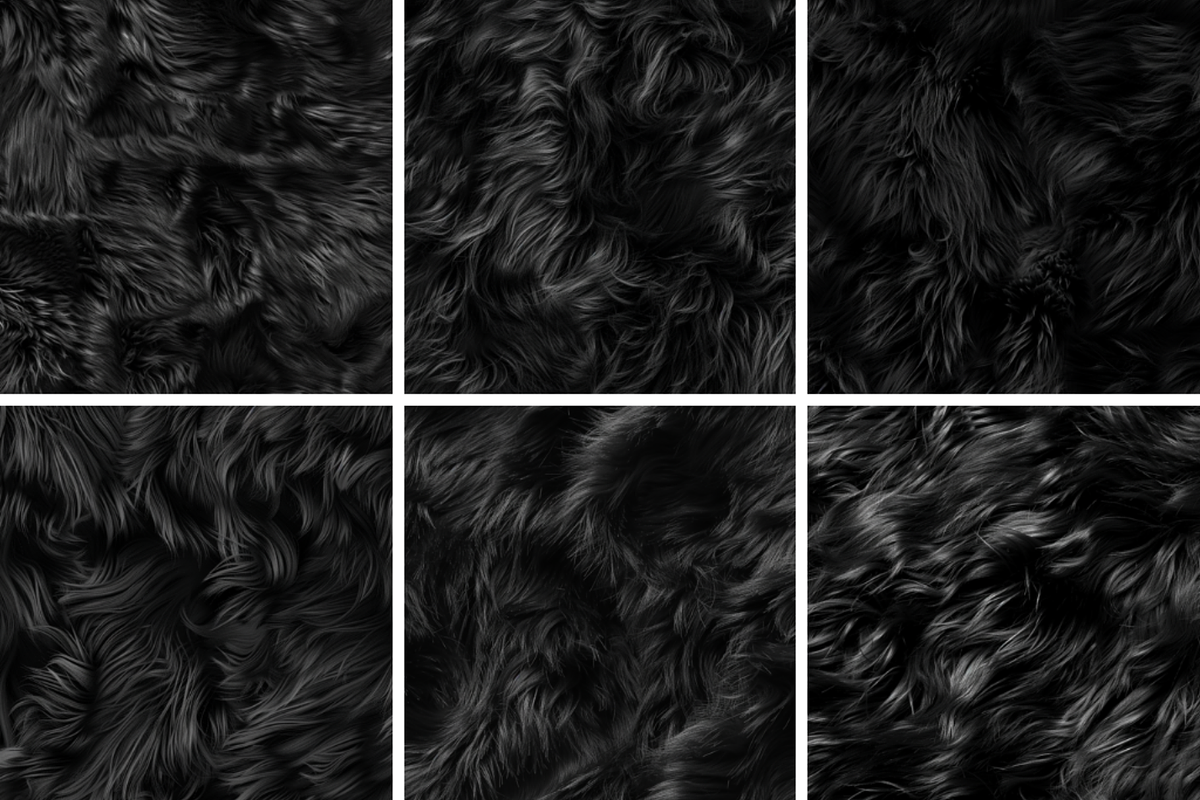 Black Fluffy Seamless Patterns, a Pattern Graphic by PrintablesByFranklyn (Photo 2 of 4)