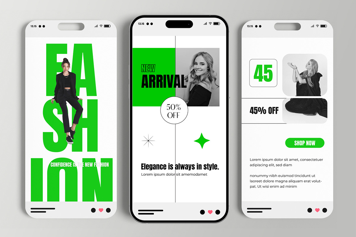 Fashion Social Media Story Templates, a Social Media Template by MightyDesign (Photo 2 of 6)