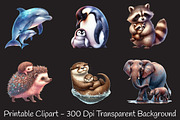 Cute Mama and Baby Animals Clipart, an Animal Illustration by RobertsArt (Thumbnail 3 of 7)
