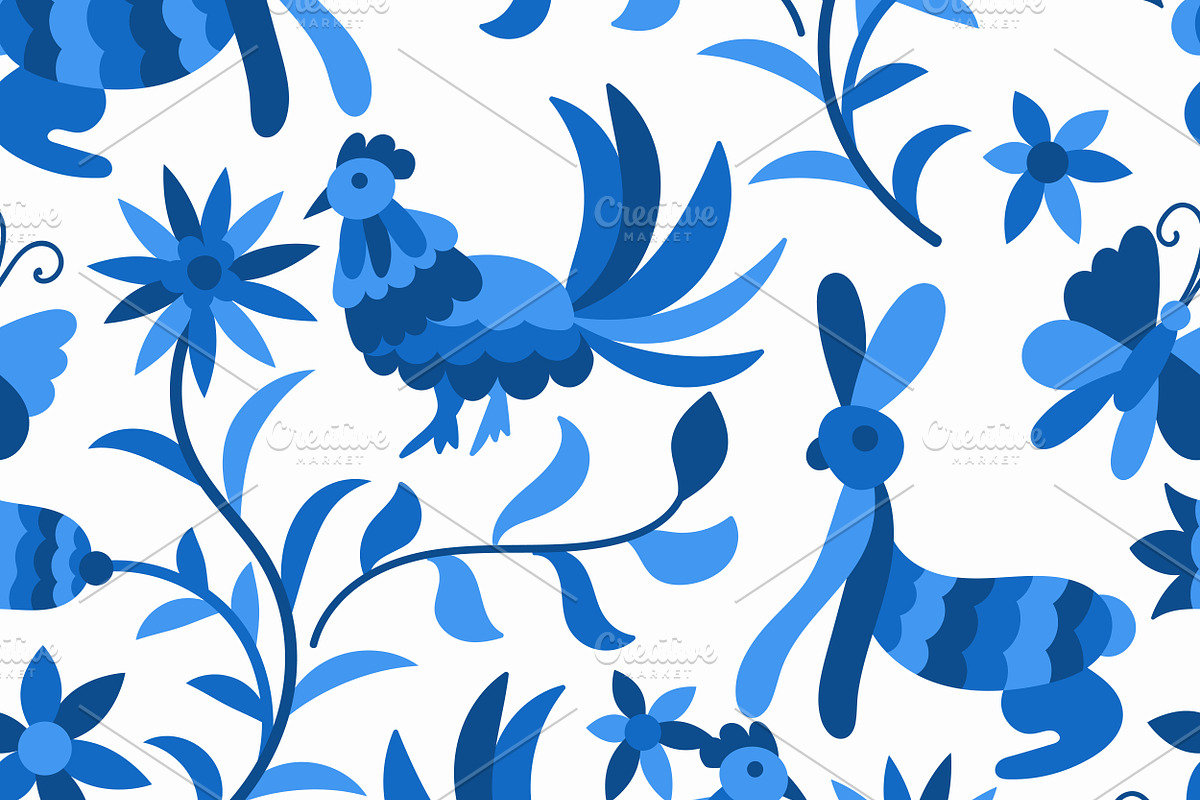 Otomi styled seamless patterns, a Pattern Graphic by alexmakarova (Photo 4 of 4)