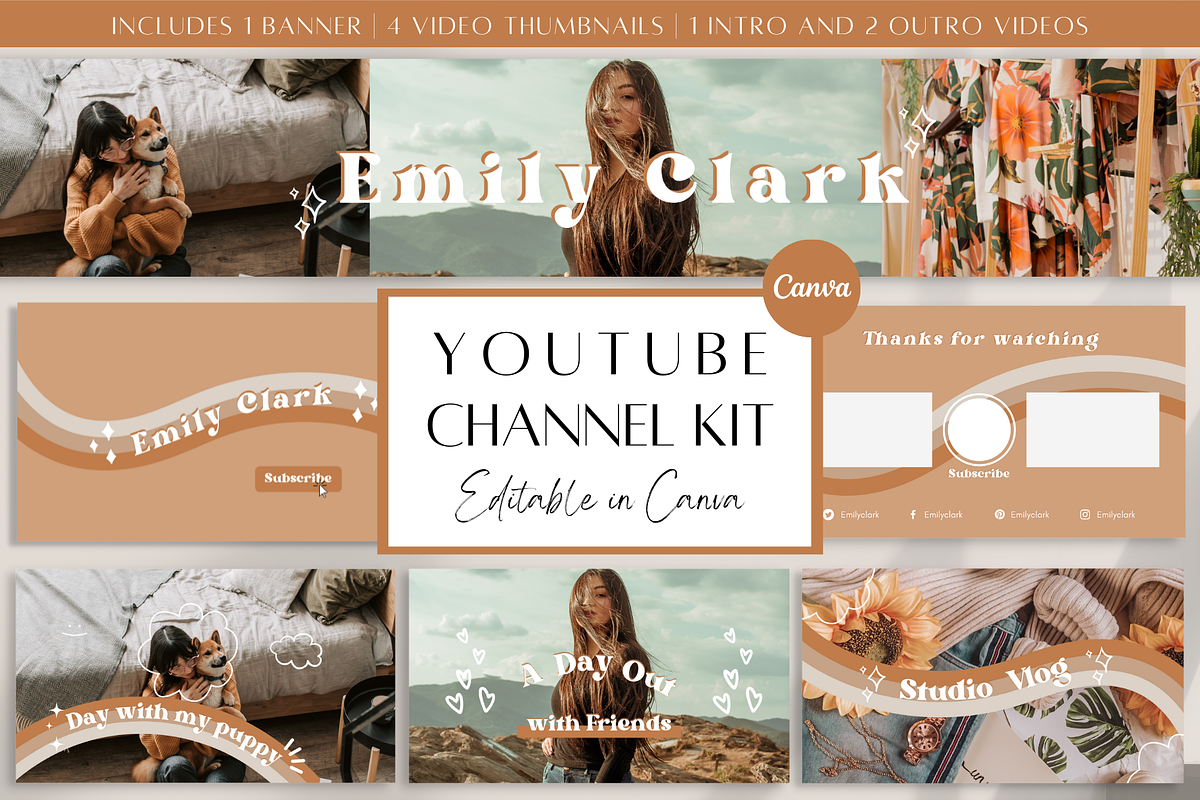 YouTube Branding Kit Canva, a Social Media Template by Creative Pixi (Photo 1 of 9)