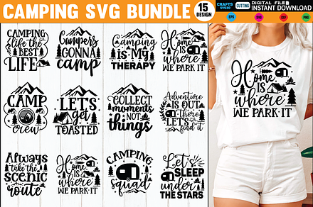 camping svg bundle, an Illustration by Print -store