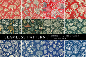 12 Sea Coral Dreams Patterns, a Pattern Graphic by Inknfolly