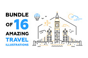 Bundle of 16 Travel Illustrations, an Object Illustration by Boyko Pictures (Thumbnail 1 of 4)