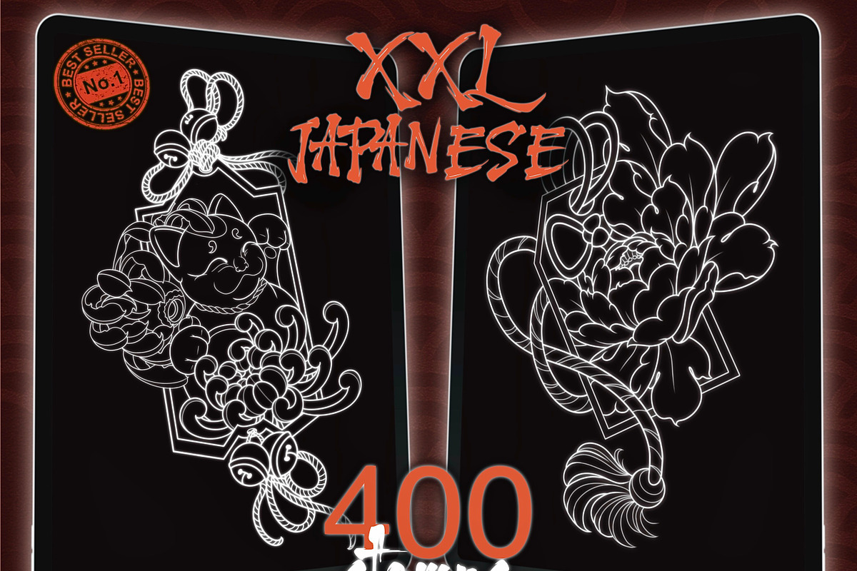 XXL Japanese Tattoo Procreate Bundle, a Brush Add-On by ProcreateInk (Photo 4 of 10)