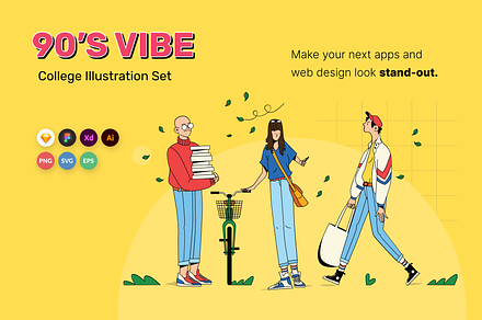 15 Scene College Life Illustrations, an Education Illustration by improstudio