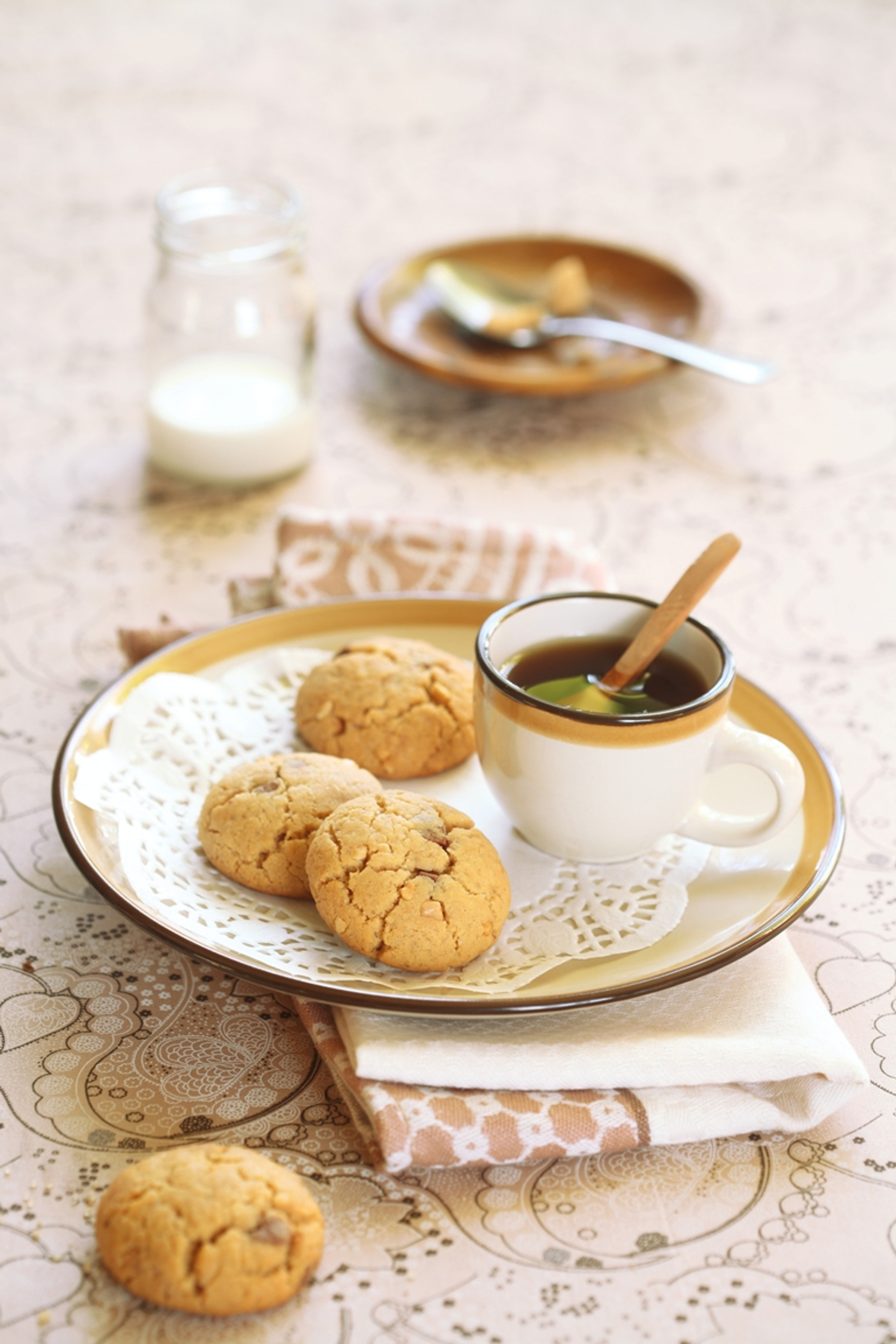 Peanut butter chocolate chip cookies featuring american, background, and baked, a Food & Drink Photo by Miuda21