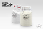Clear Mason 1.5Liter Clip Jar Mockup, a Cups & Container Mockup by INCDesign (Thumbnail 4 of 8)