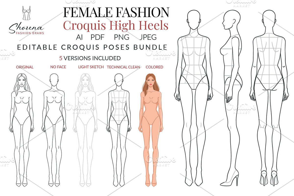 Female Fashion Croquis High Heels, a Person Illustration by Shorena Fashion Draws (Photo 1 of 8)