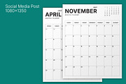 2027 Monthly Planner (MP049-27-post), a Social Media Template by mikhailmorosin (Thumbnail 3 of 4)