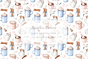 Hot Chocolate Seamless Pattern, a Decorative Illustration by Pati Charm Studio (Thumbnail 1 of 7)