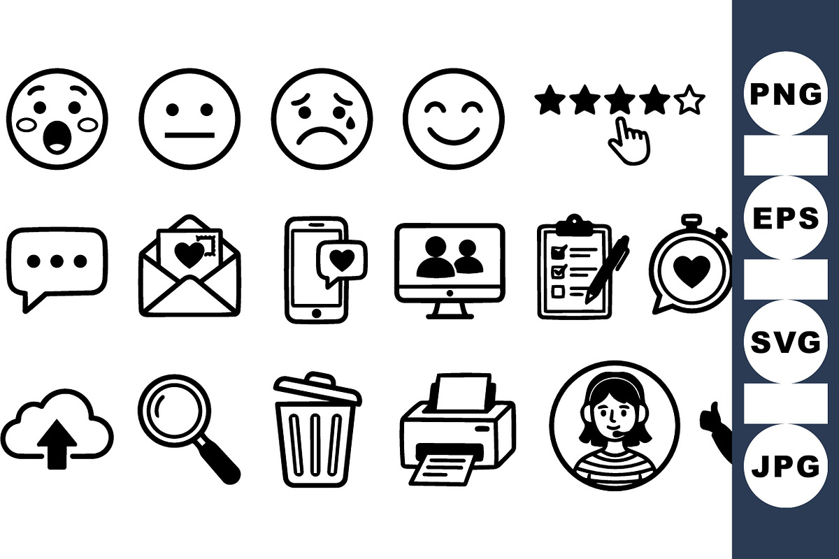 Minimalist Social Icons Set, an Illustration by designvectx (Photo 1 of 3)