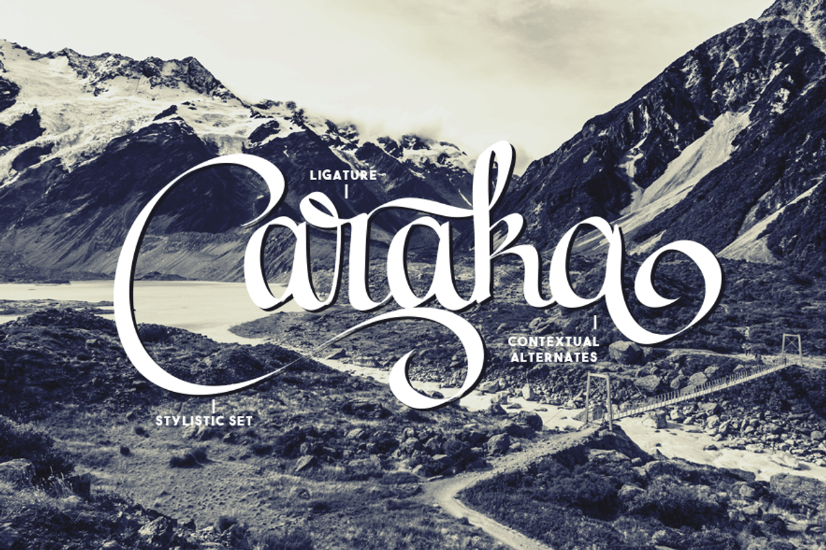 Caraka - Script Font, a Script Font by Arkara (Photo 3 of 4)