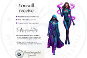 Urban Neon Witches Cliparts, a Person Illustration by ThatsDesignArt (Thumbnail 2 of 12)