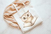 Funny Cute Animal Peeking clipart, an Illustration by Watercolor design (Thumbnail 5 of 13)