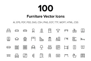 100 Furniture Icons