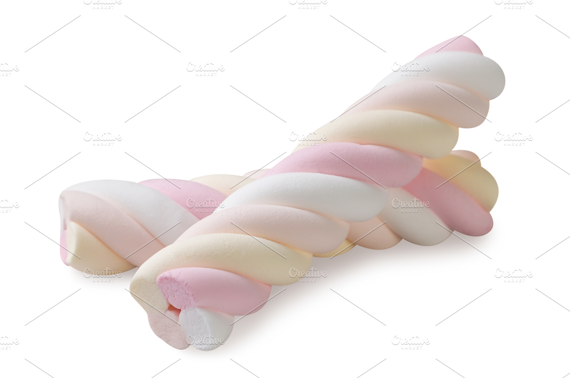 Two colorful marshmallow spirals on, a Food & Drink Photo by innakreativ
