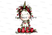 Christmas Unicorn Clipart, an Illustration by Craft Nest (Thumbnail 8 of 8)