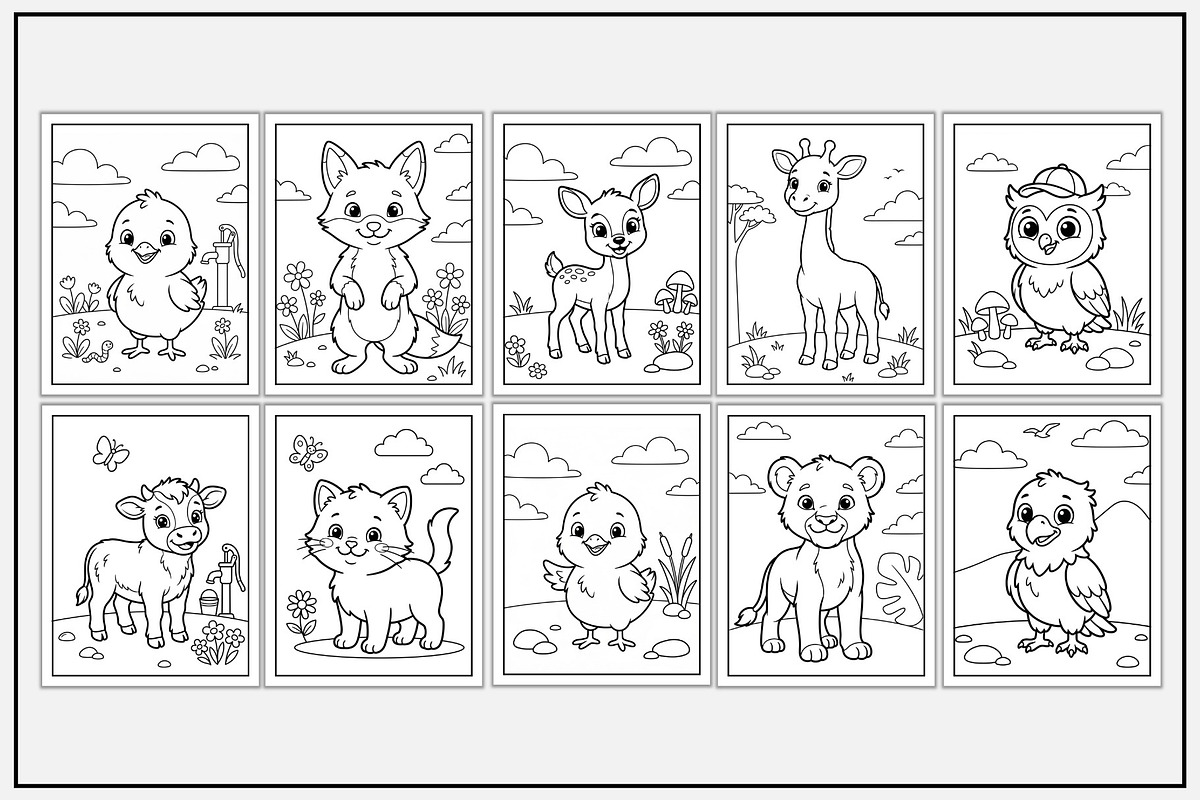 Baby Animals Coloring Pages, an Animal Illustration by Lamia Emad (Photo 2 of 5)