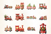 Christmas Toy Train Clipart, an Illustration by CrexoraLab (Thumbnail 3 of 5)