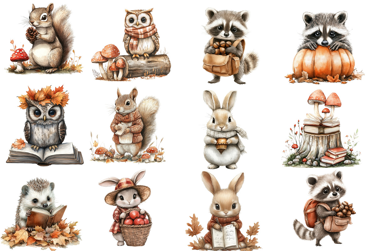 Watercolor Woodland Clipart, an Illustration by Designworld (Photo 4 of 5)